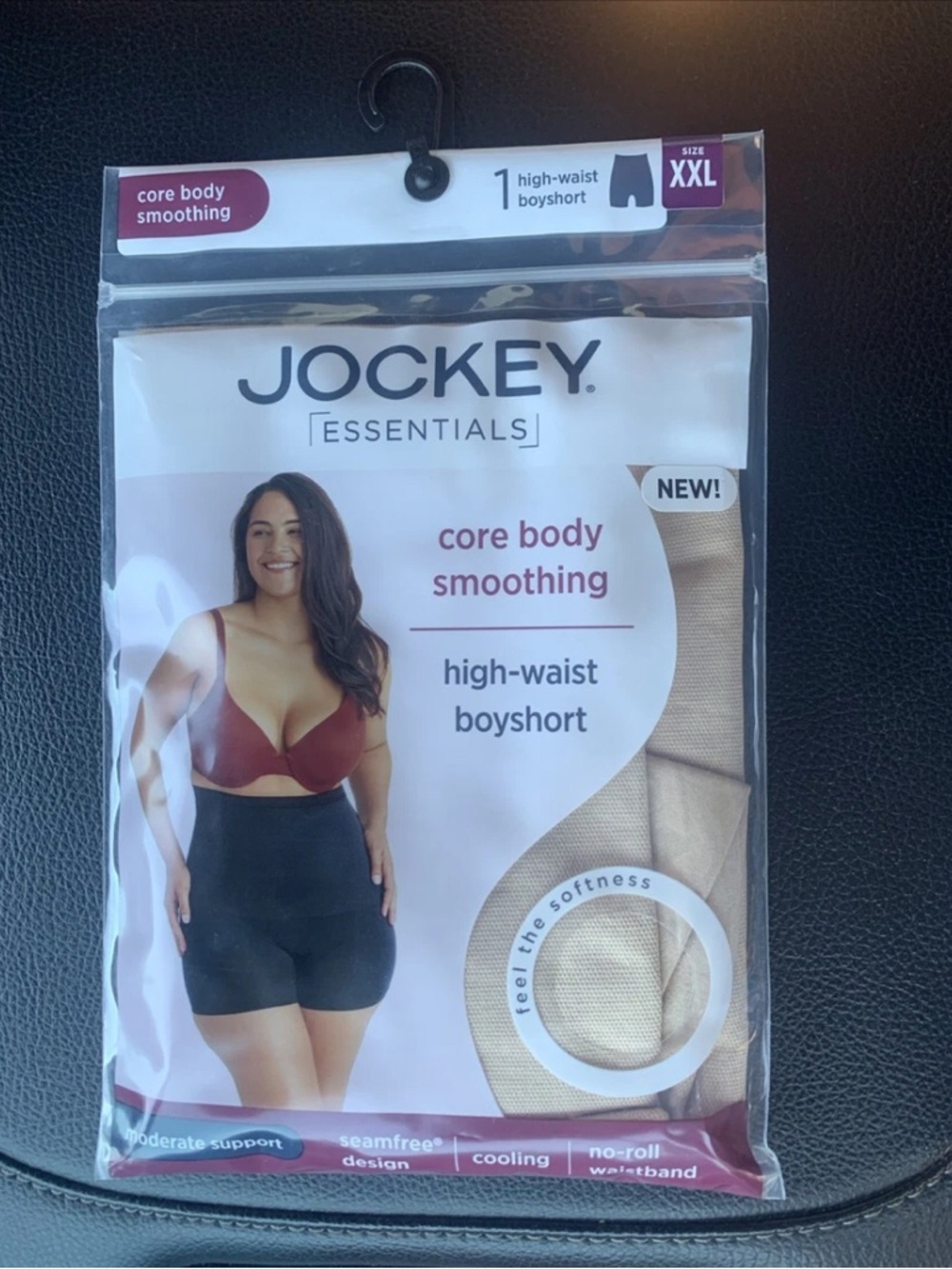 2/$20 Jockey Essentials Core Body Smoothing High Waist Boyshort Beigh Black XXL
